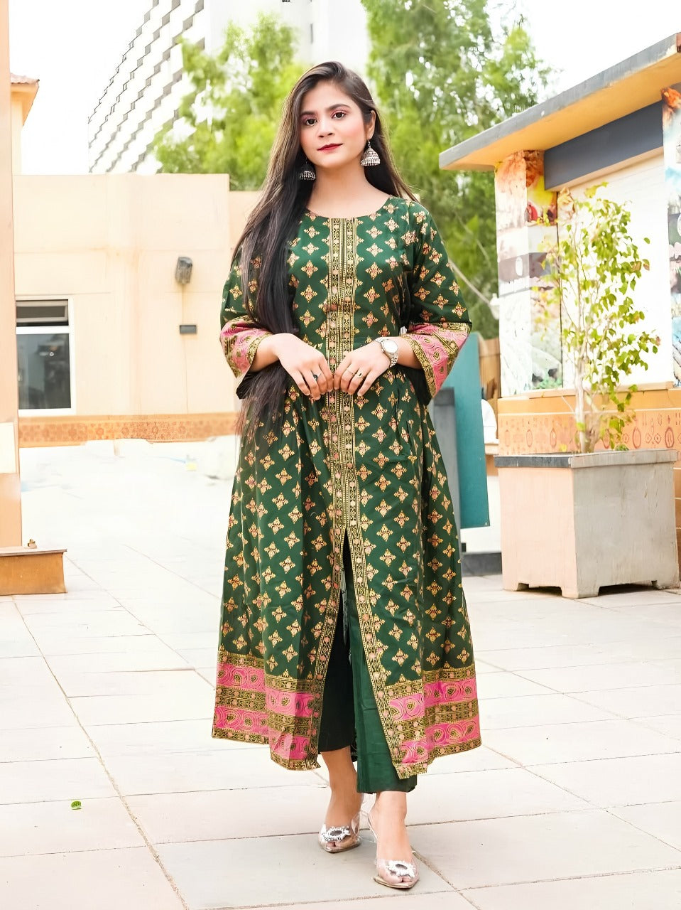 COTTON LAWN Fency Maxi 2PC