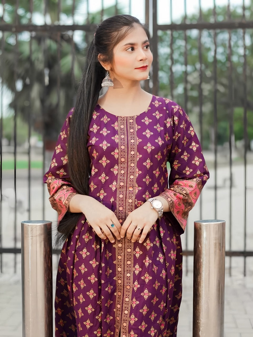 COTTON LAWN Fency Maxi 2PC